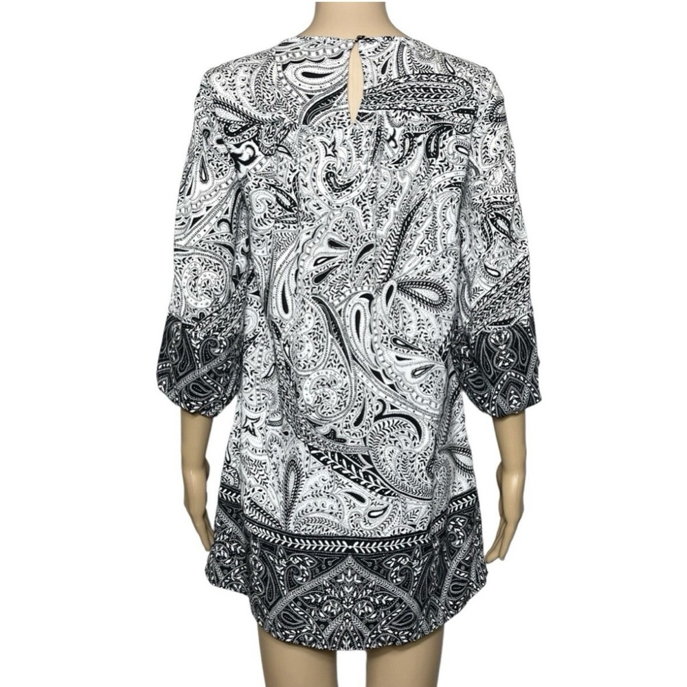 Loft Paisley Shift Long Sleeve Floral Color block Dress Size Small NWOT - Picture 3 of 12